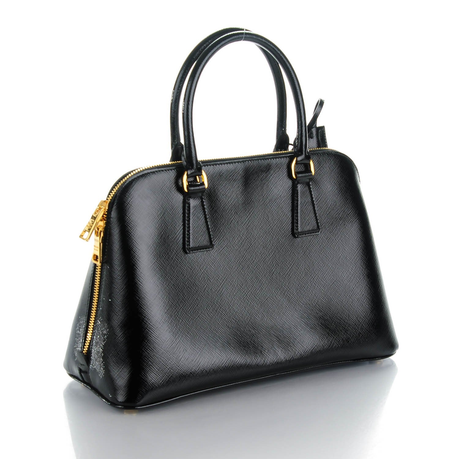 Prada Saffiano Vernice Medium Promenade Tote Black 3 of 9