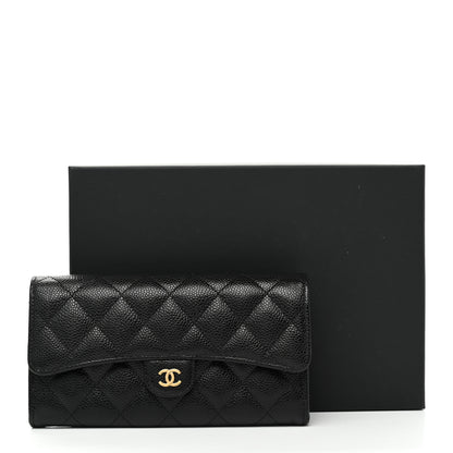 Chanel Caviar Quilted Long Flap Wallet Black 9 of 9