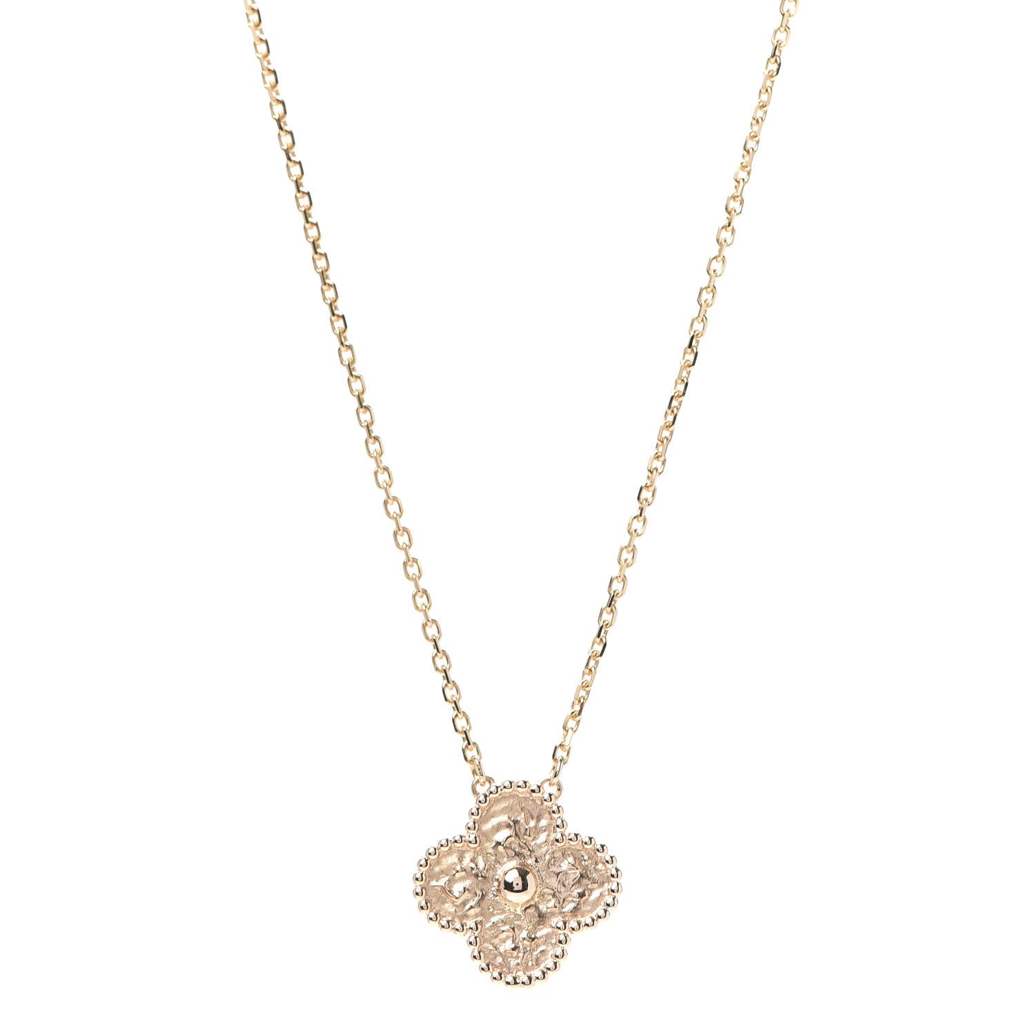 Van Cleef & Arpels 18K Rose Gold Vintage Alhambra Pendant Necklace 1 of 9