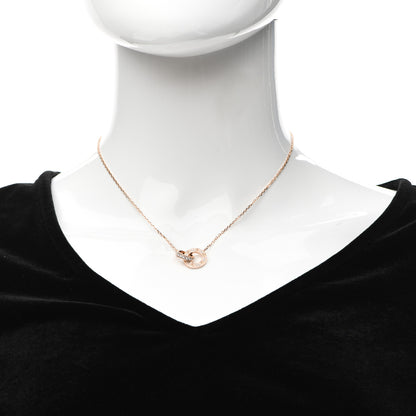 Cartier 18K Pink Gold Diamond Interlocking LOVE Paved Necklace 2 of 6