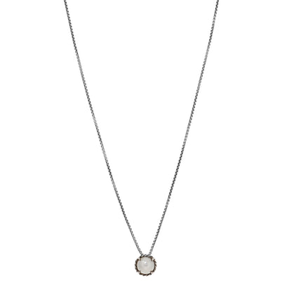 David Yurman Sterling Silver Cultured Pearl 8mm Petite Chatelaine Pendant Necklace 1 of 4