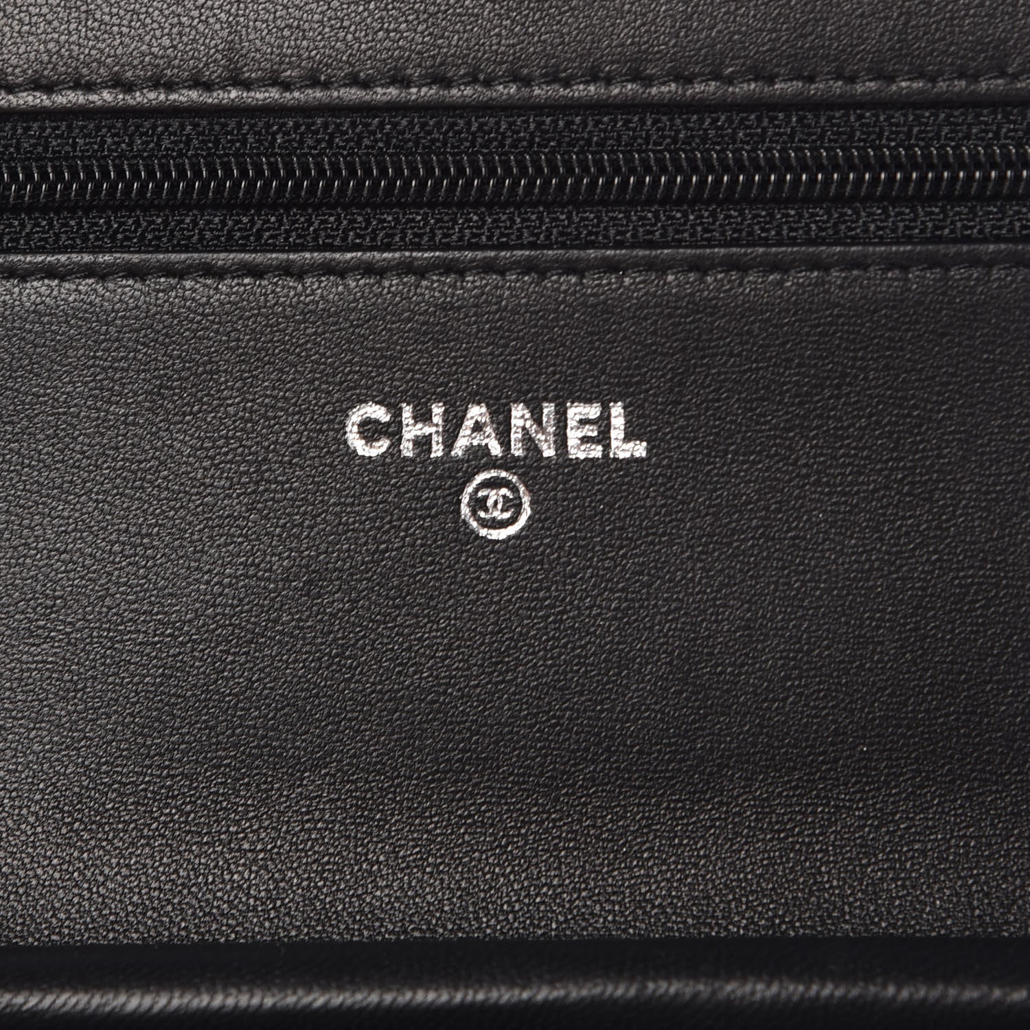 Chanel Lambskin Camellia Embossed Wallet On Chain WOC Black 6 of 11