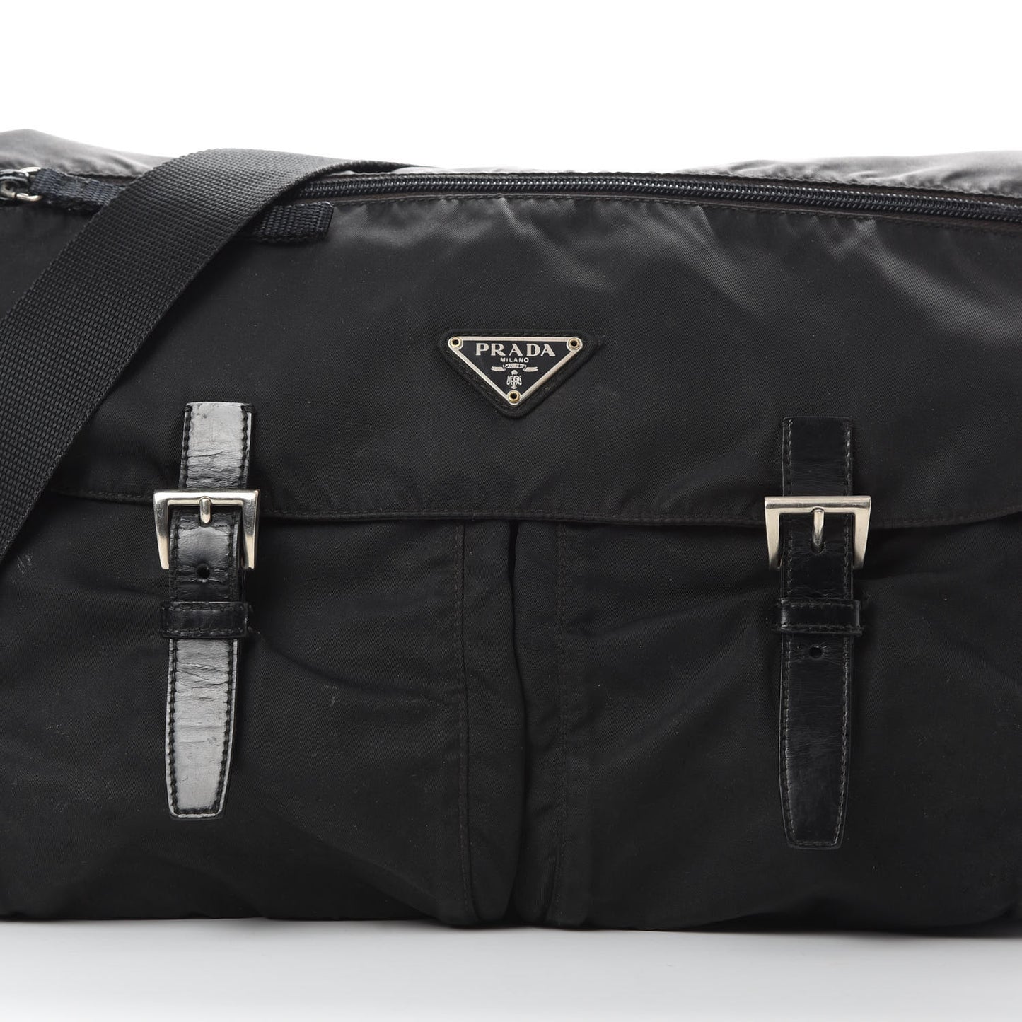 Nylon Vela Sport Messenger Bag Black