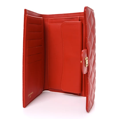 Chanel Iridescent Caviar Quilted Large Gusset Flap Wallet Orange 5 of 8