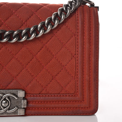 Chanel Iridescent Caviar Quilted Medium Boy Flap Red 10 of 18