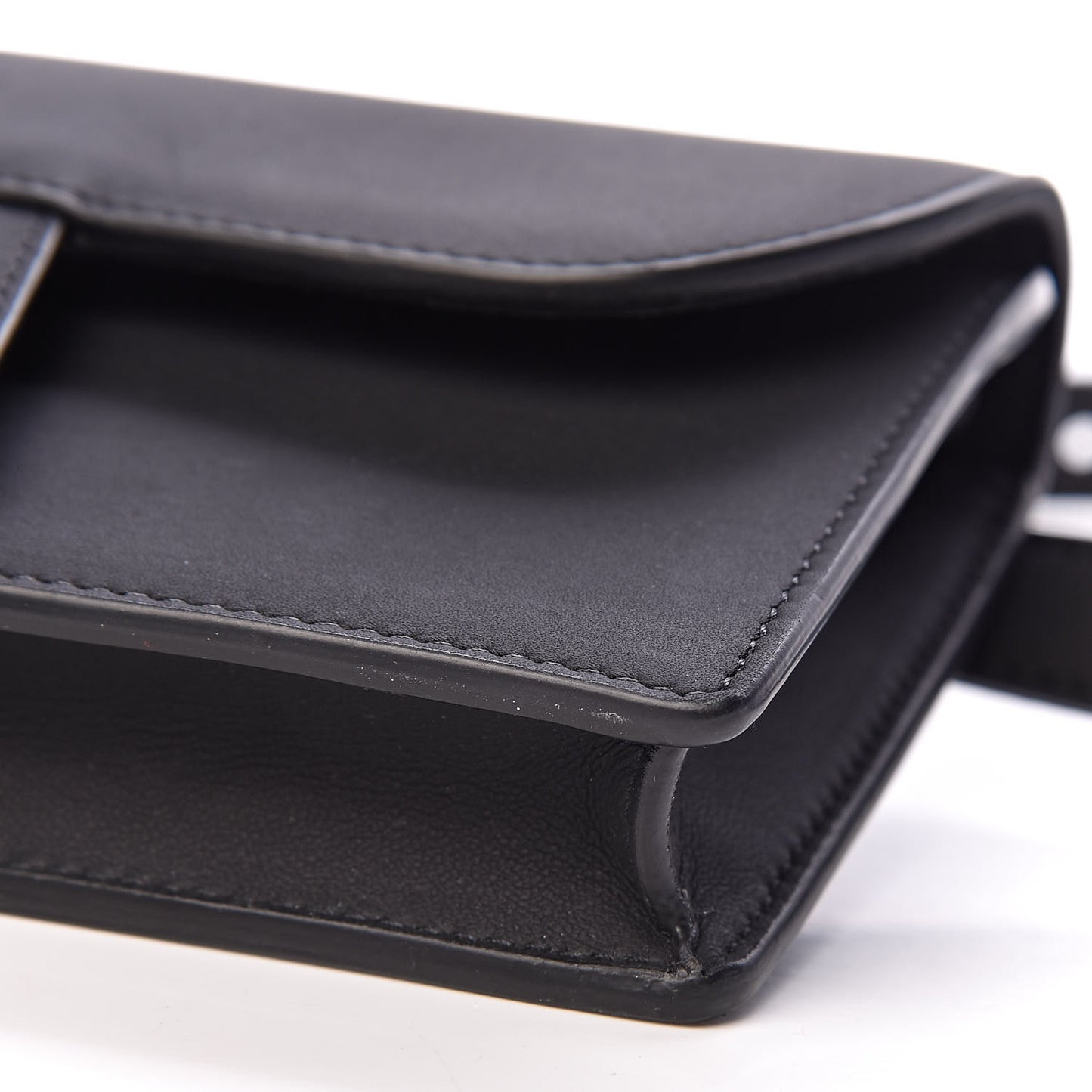 Ultra Matte Calfskin Saddle Belt Bag Black
