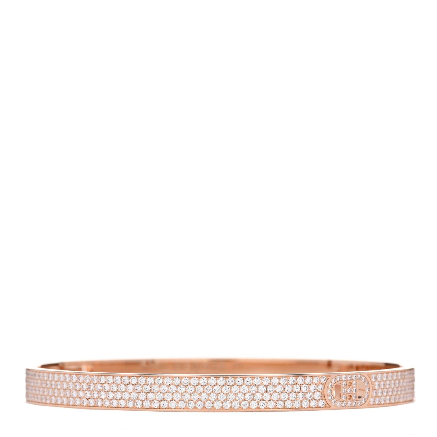 18K Rose Gold Pave Diamond H D'Ancre Bracelet ST