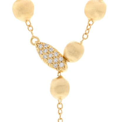 Marco Bicego 18K Yellow Gold Diamond Africa Small Bead Y Necklace 4 of 5