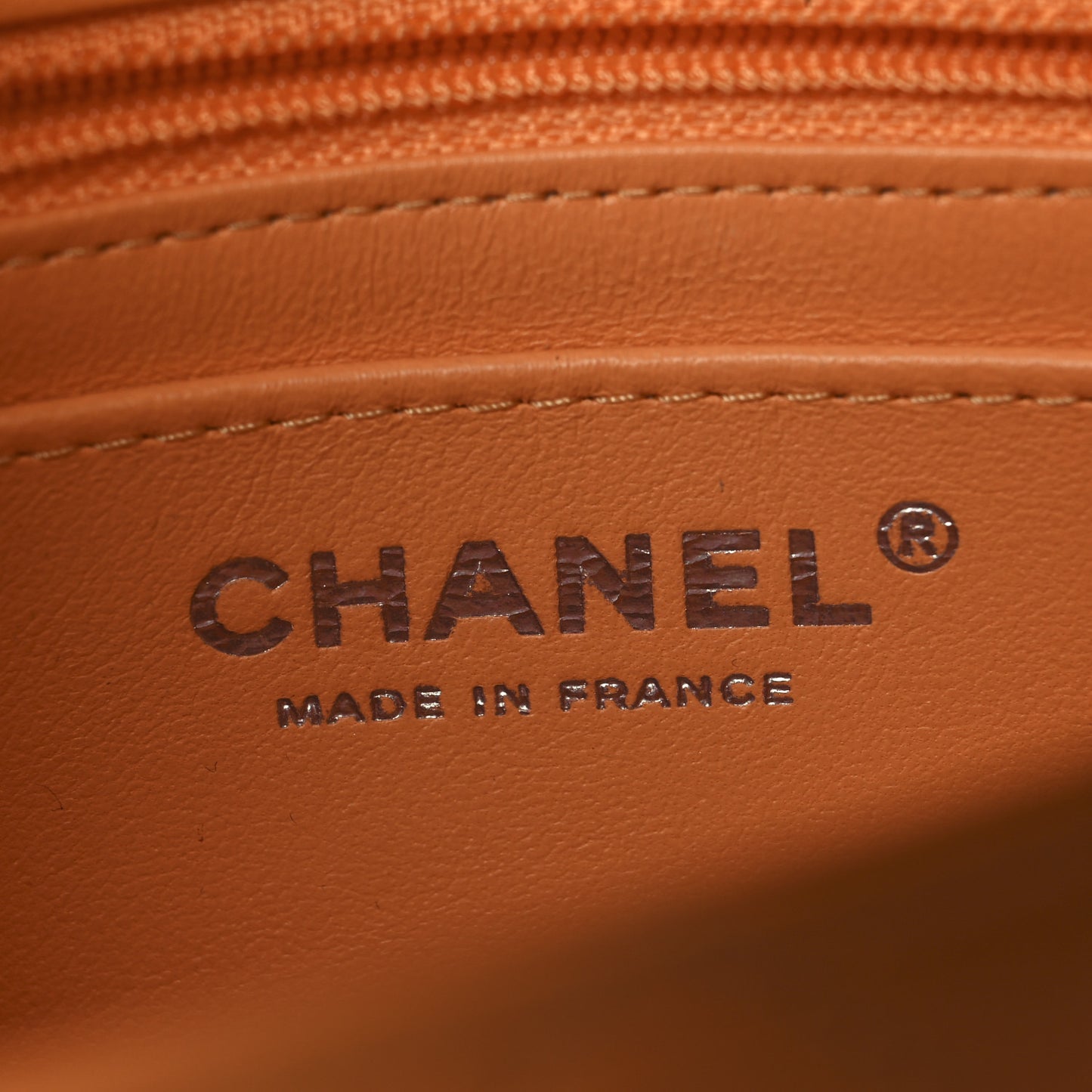 Lambskin Quilted Mini Rectangular Flap Orange