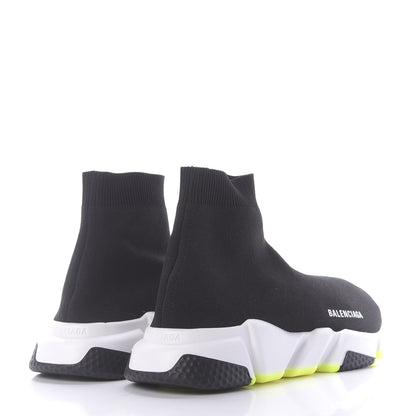 Balenciaga Neoprene Knit Womens Speed Sneakers 41 Black White Yellow Fluo 4 of 9