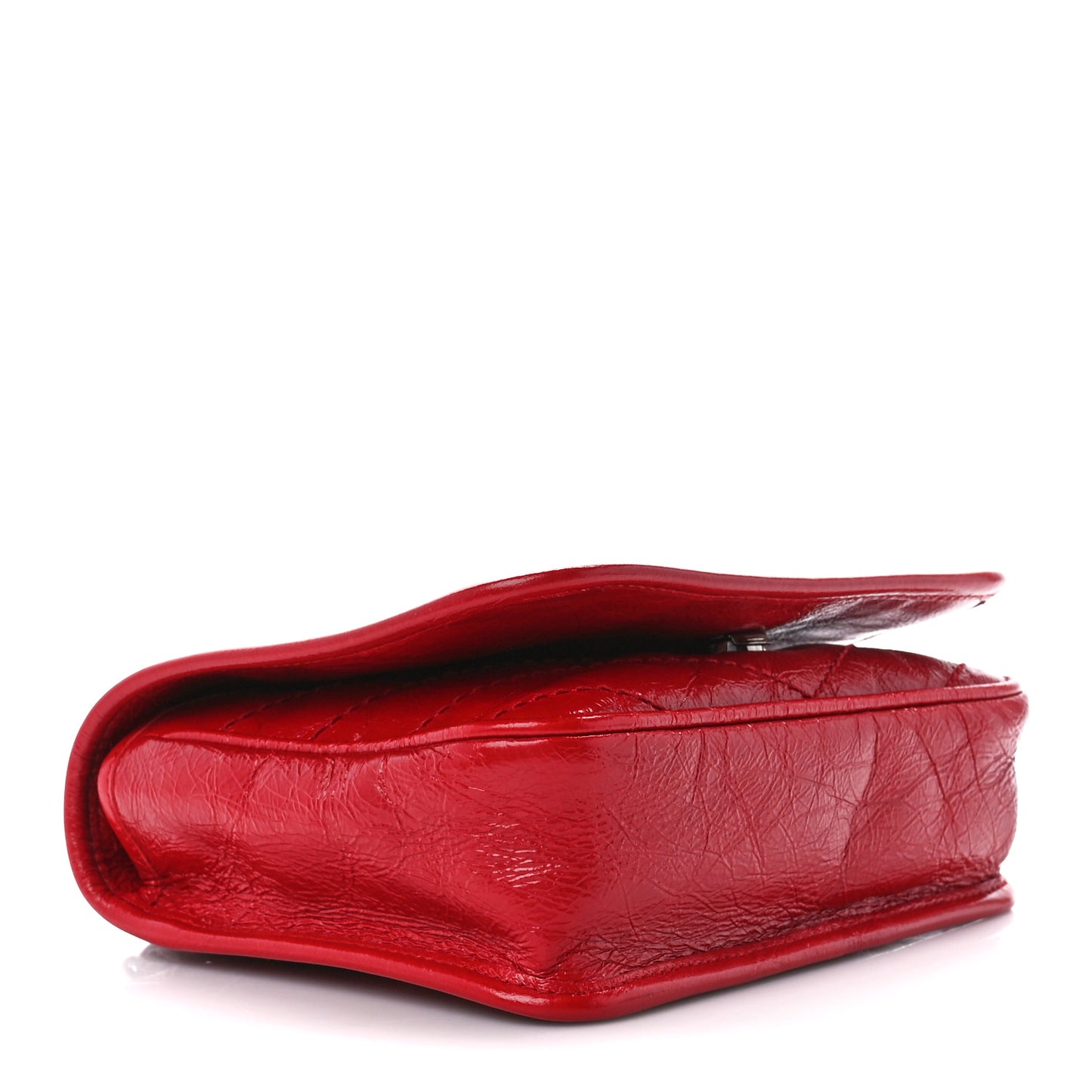 Crinkled Calfskin Matelasse Monogram Niki Chain Wallet Red
