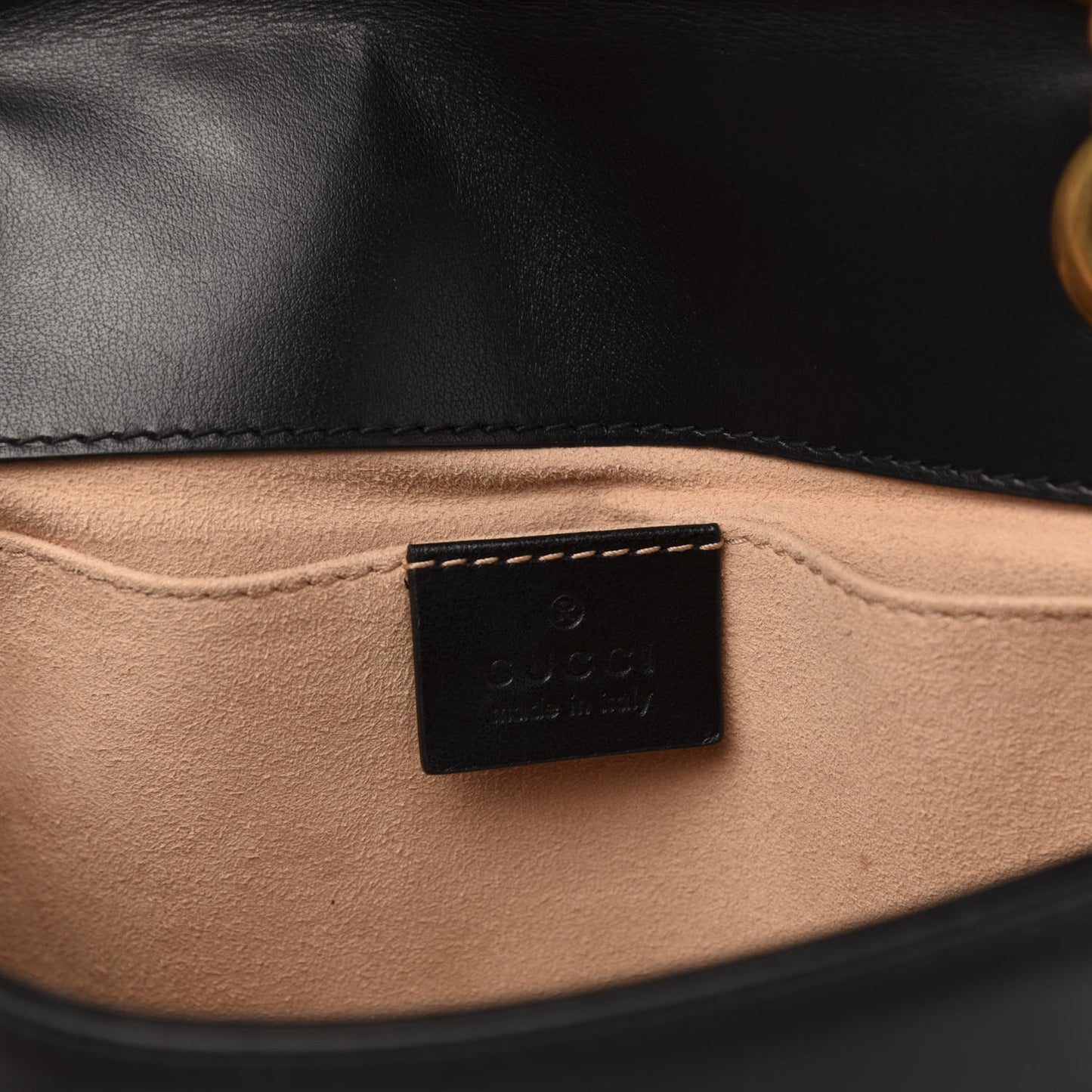 Calfskin Matelasse Mini GG Marmont Shoulder Bag Black
