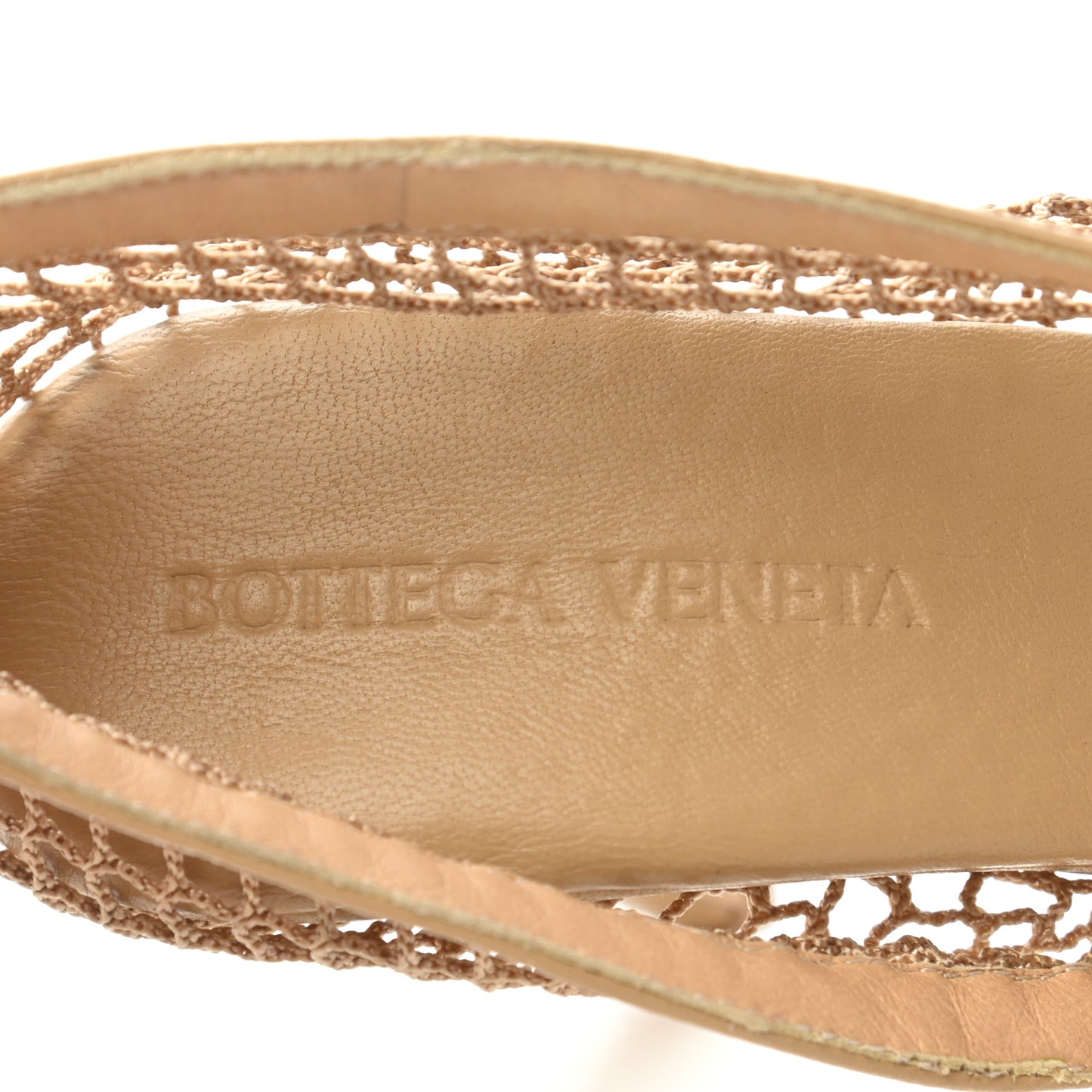Mesh Nappa Chunky Chain Sandals 35 Beige Pony