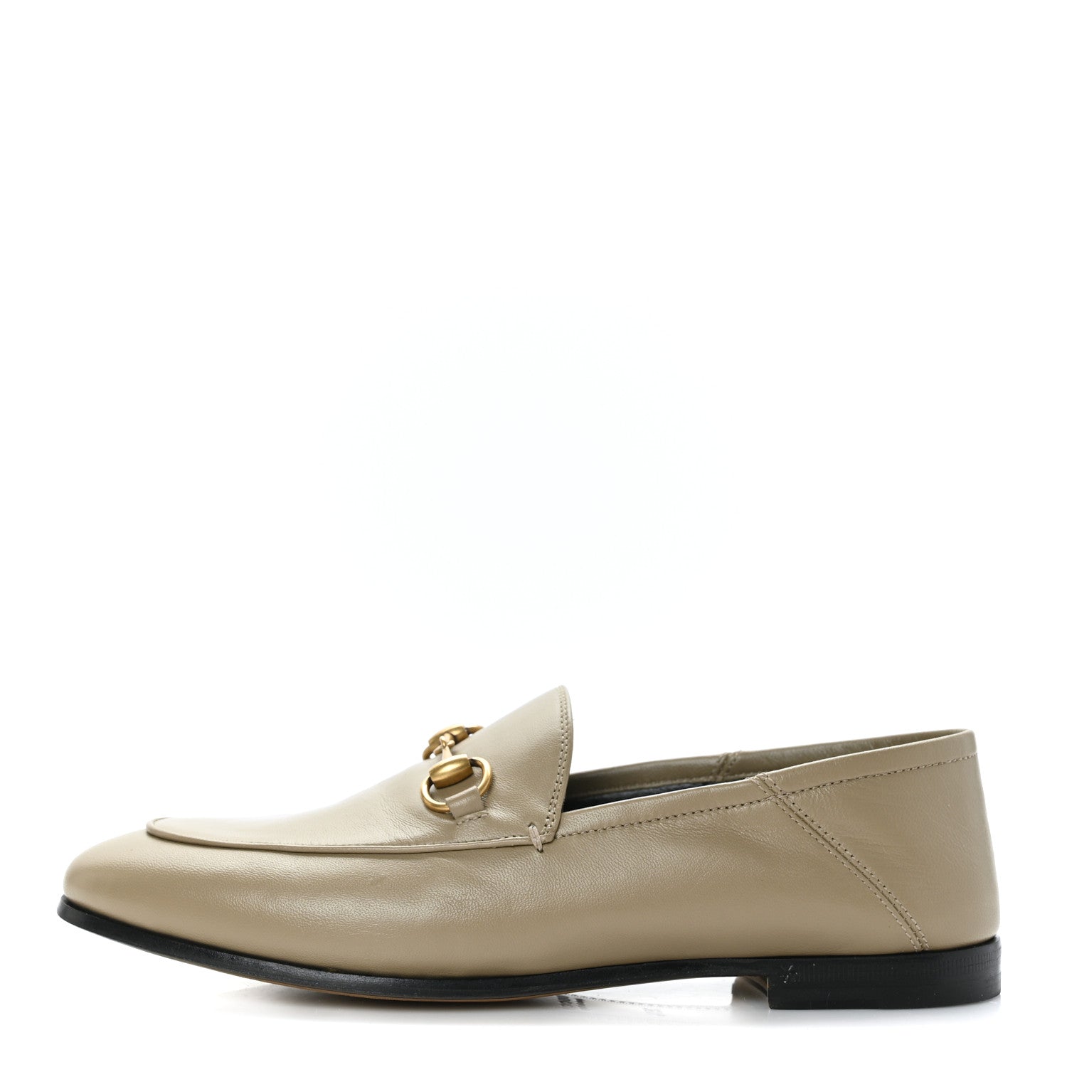 Gucci Lambskin Womens Brixton Horsebit Loafers 35.5 Mud 1 of 9