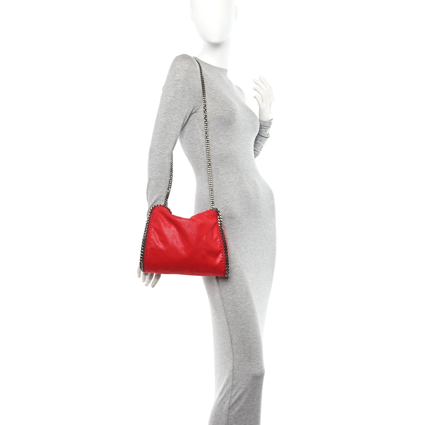 Shaggy Deer Mini Falabella Shoulder Bag Red