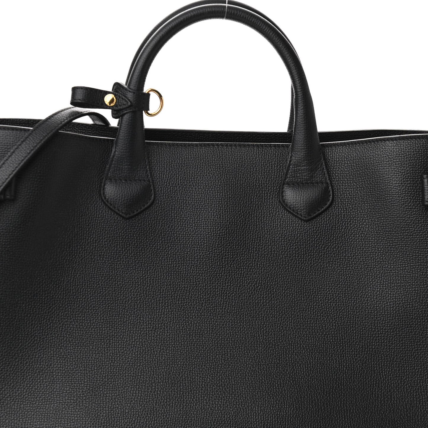 Grainy Calfskin House Check Large Banner Tote Black