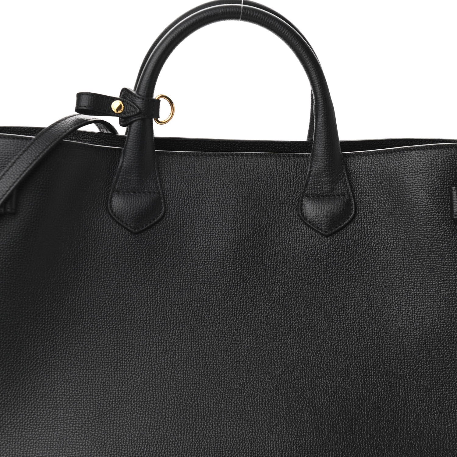 Burberry Grainy Calfskin House Check Large Banner Tote Black 8 of 11