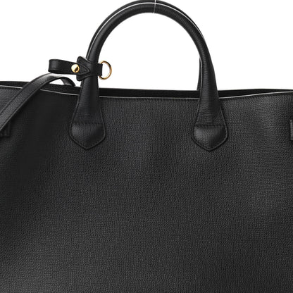 Burberry Grainy Calfskin House Check Large Banner Tote Black 8 of 11