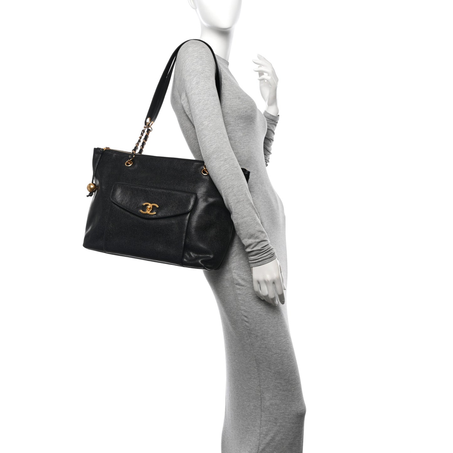 Caviar Pocket Tote Black