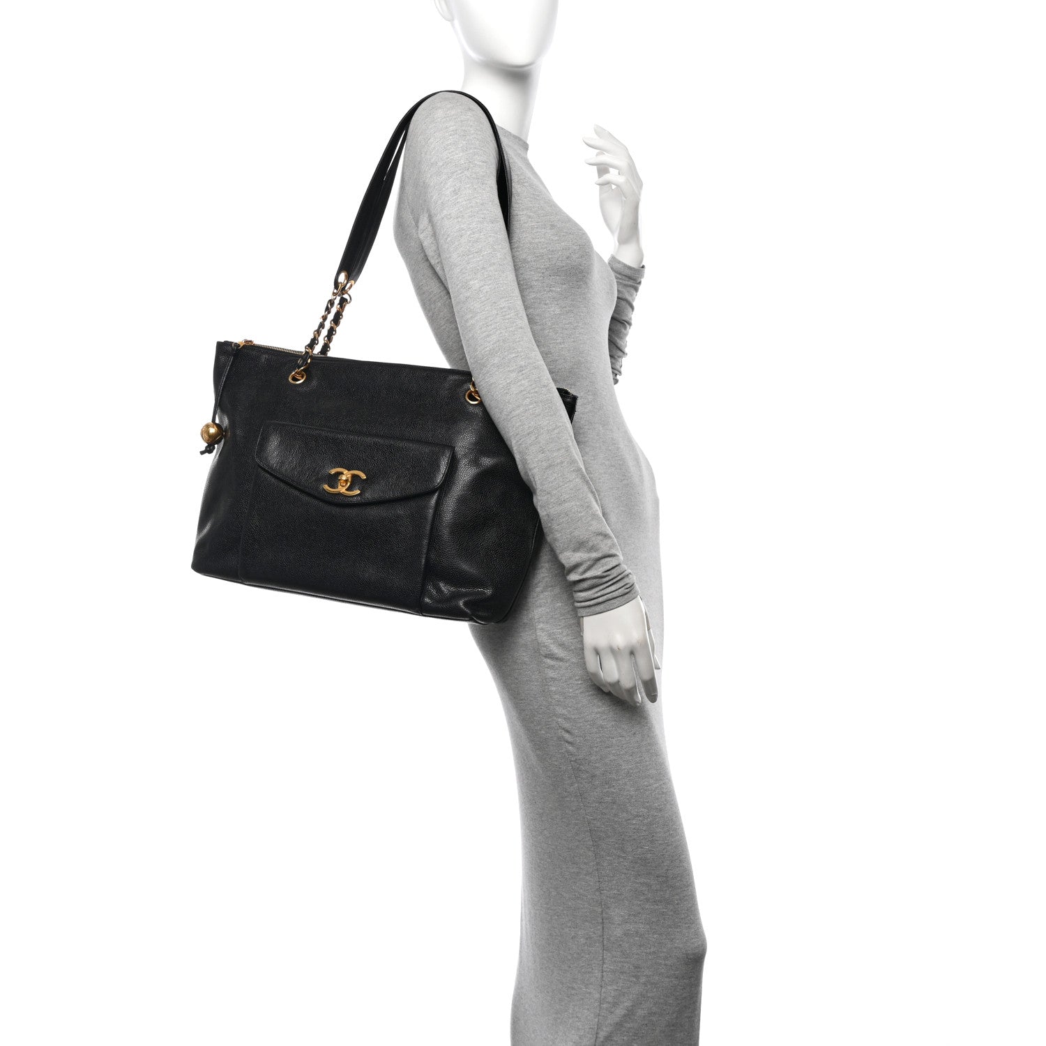 Chanel Caviar Pocket Tote Black 2 of 12