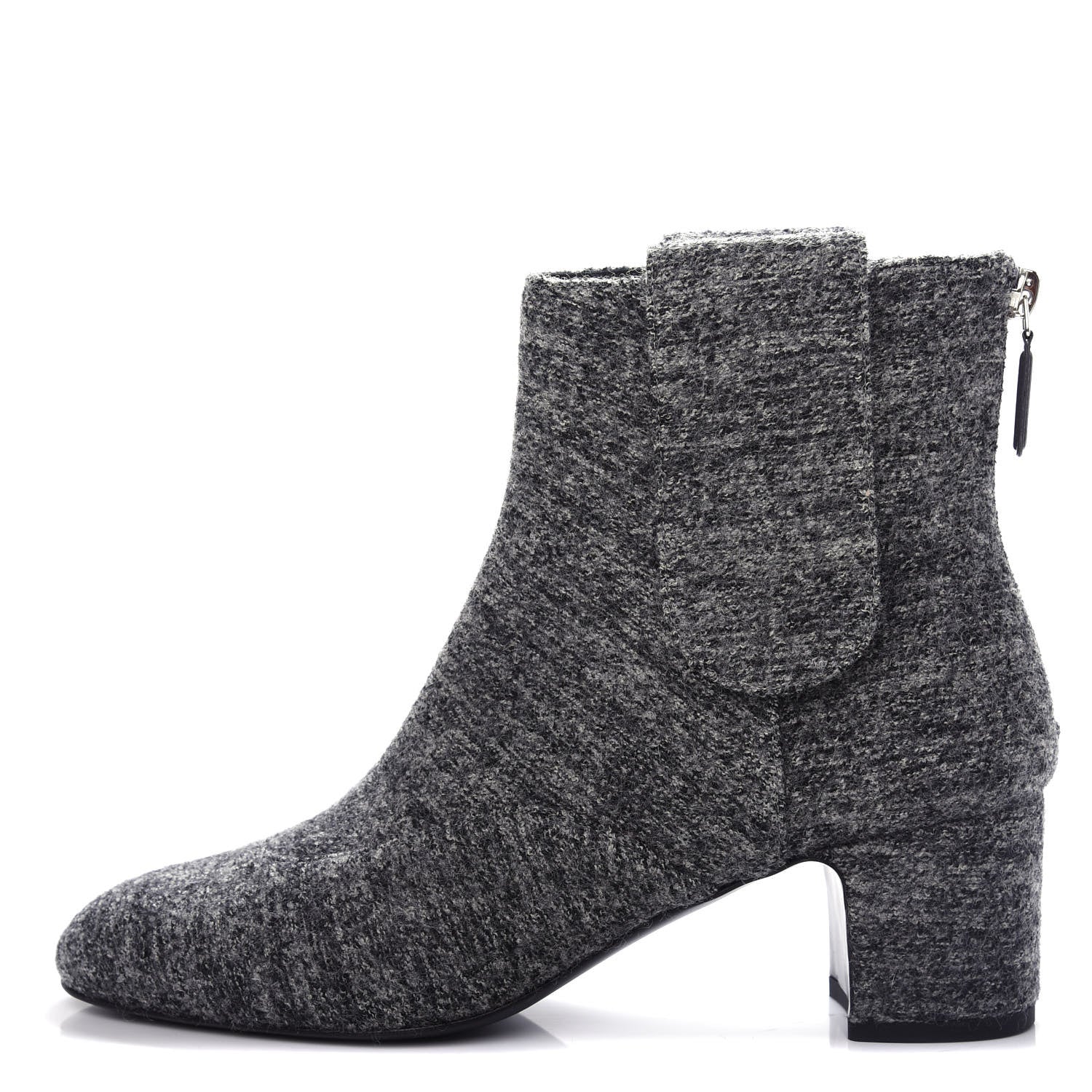 Chanel Tweed Short Boot 39.5 Grey 1 of 12