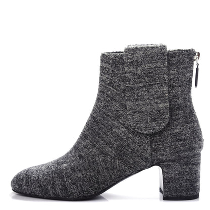 Chanel Tweed Short Boot 39.5 Grey 1 of 12