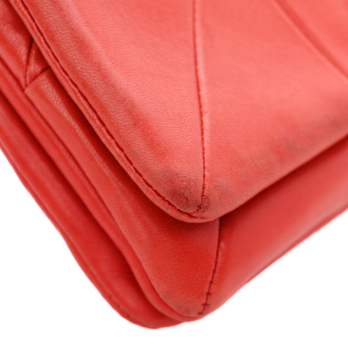 Lambskin Patchwork Monogram Jamie Chain Wallet Red