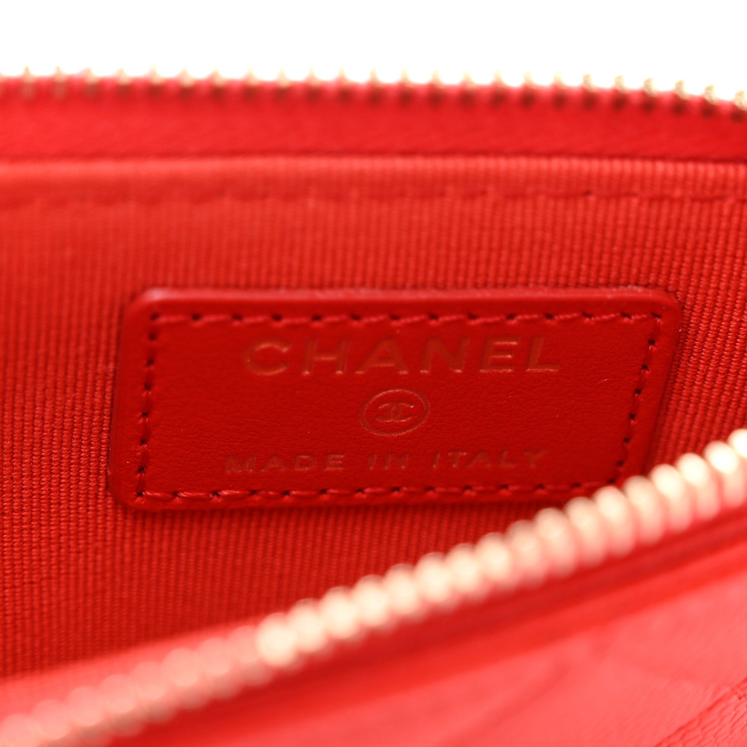 Chanel Caviar Quilted Flap Zip Card Holder Red 6 of 9