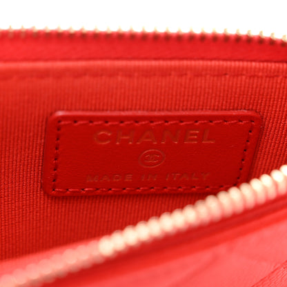 Chanel Caviar Quilted Flap Zip Card Holder Red 6 of 9