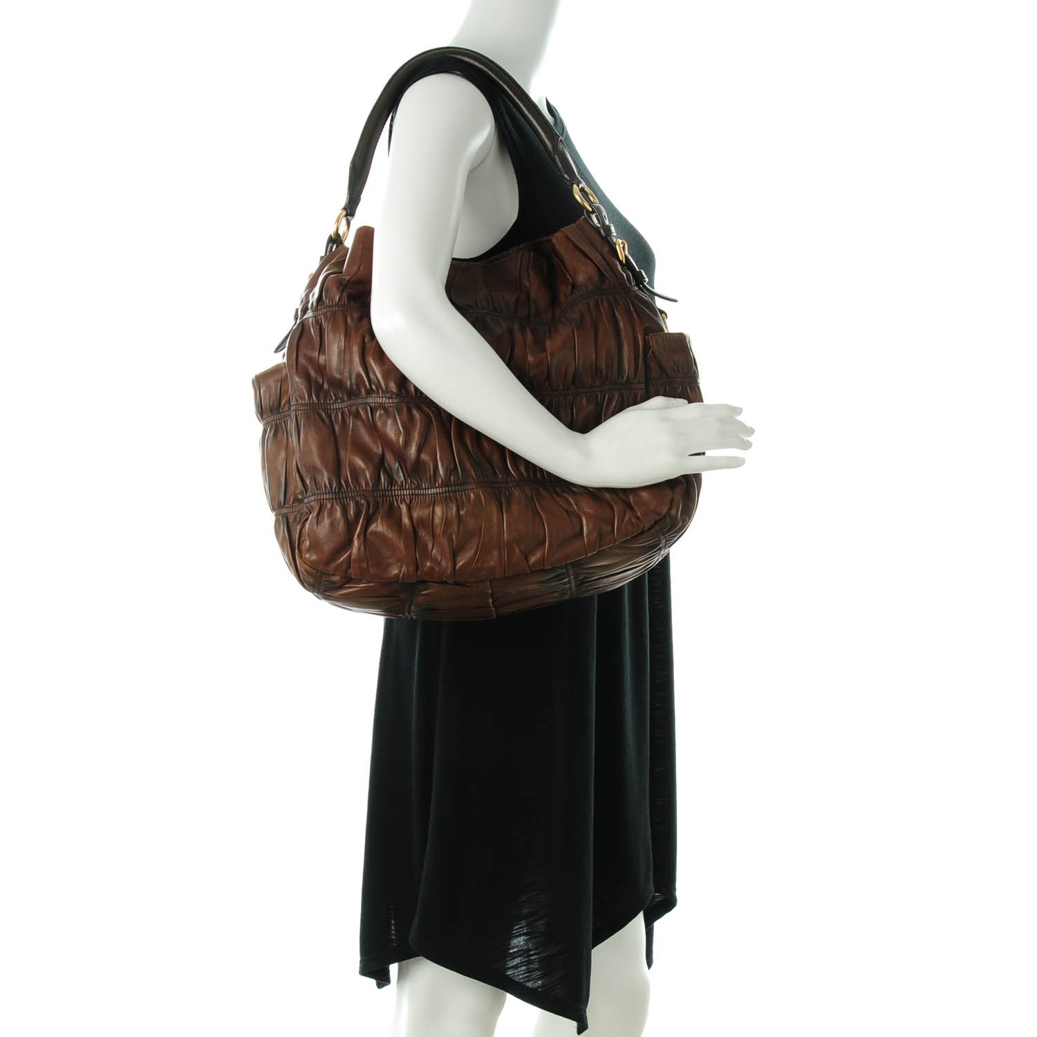Prada Nappa Gaufre Hobo Noce 2 of 8