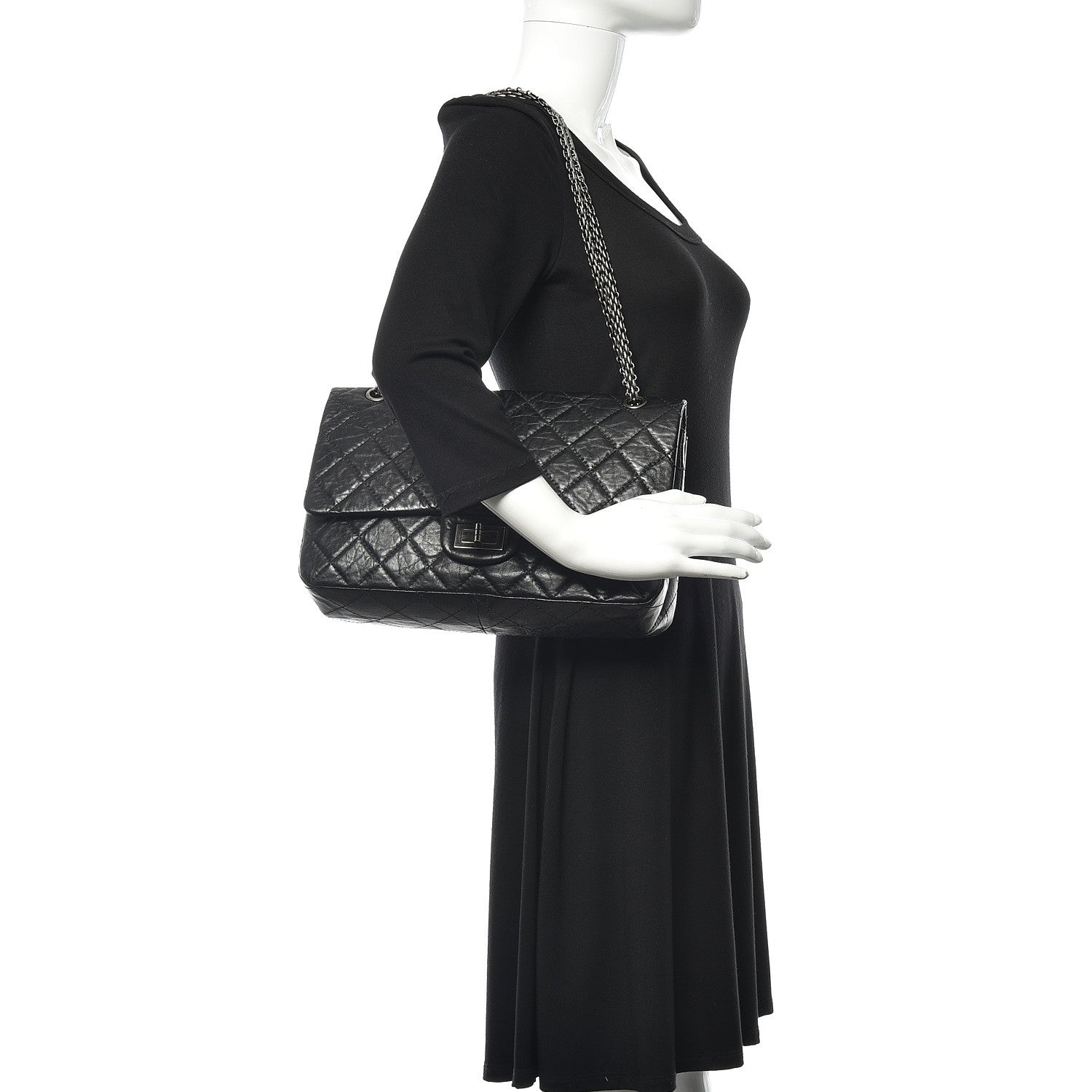 Chanel Aged Calfskin Quilted 2.55 Reissue 227 Flap Black 2 of 13