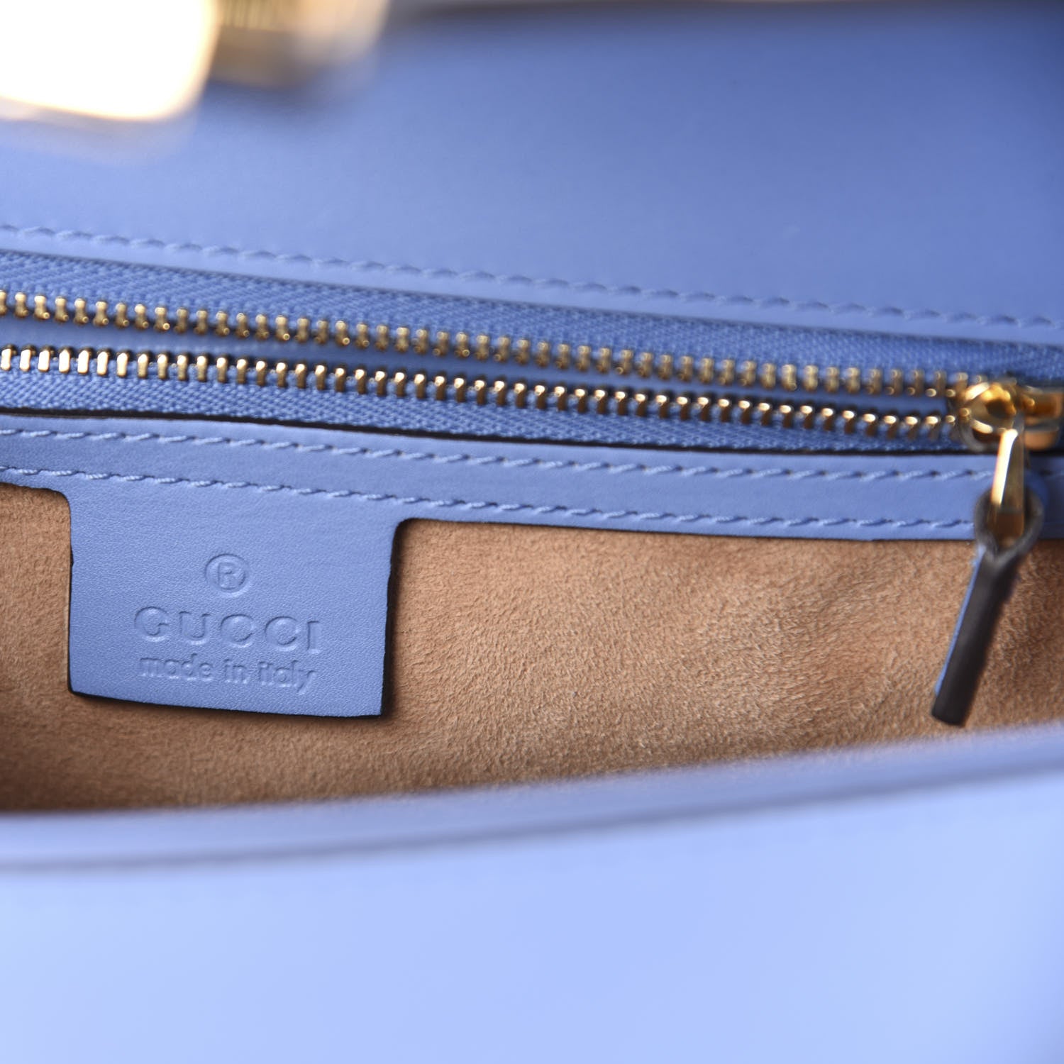 Gucci Calfskin Small Sylvie Shoulder Bag Clear Sky Blue 6 of 11