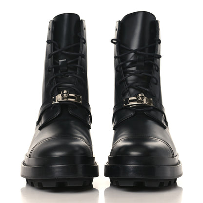 Hermes Glossed Calfskin Funk Ankle Boots 39.5 Black 2 of 9