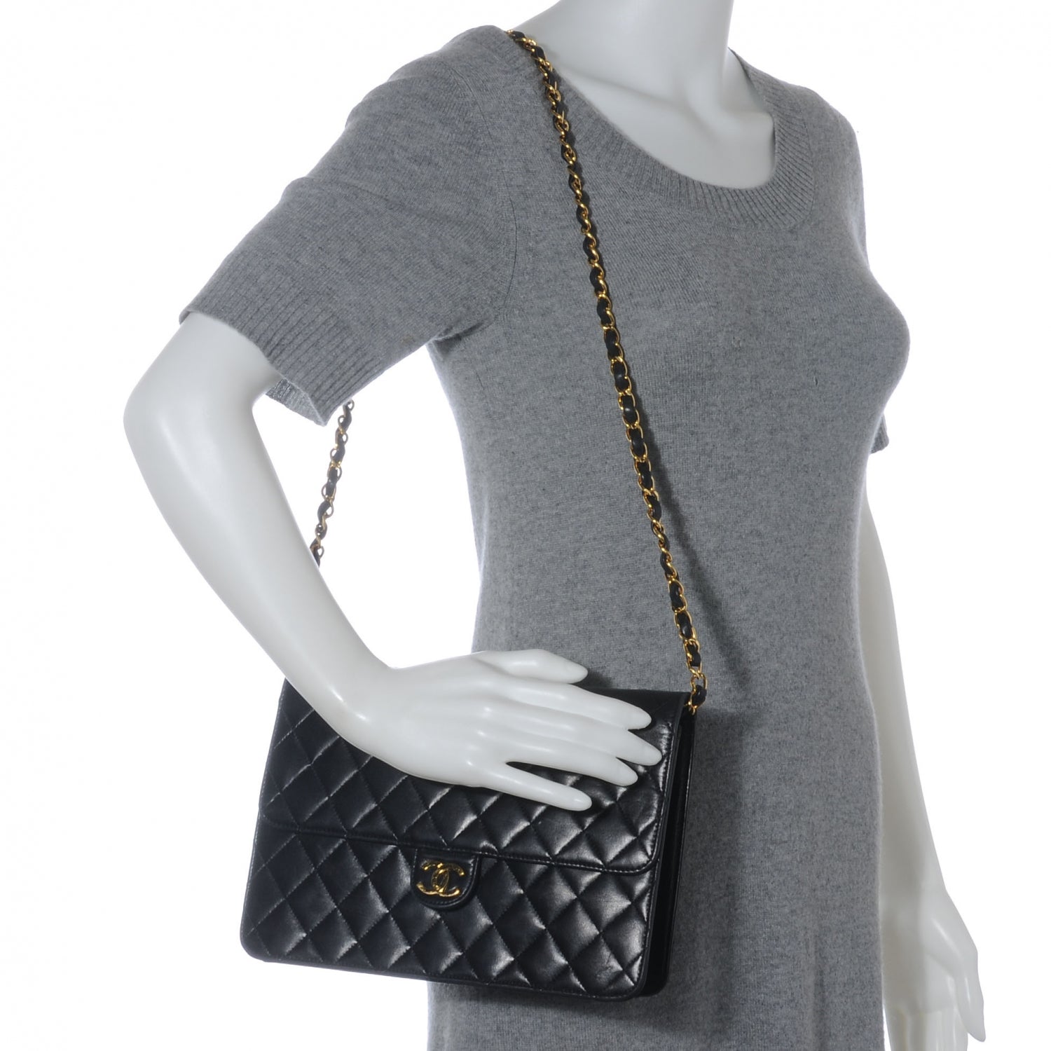Chanel Lambskin Single Flap Black 2 of 8