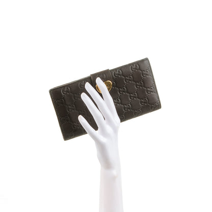 Gucci Guccissima Heart Continental Wallet Dark Brown 2 of 7