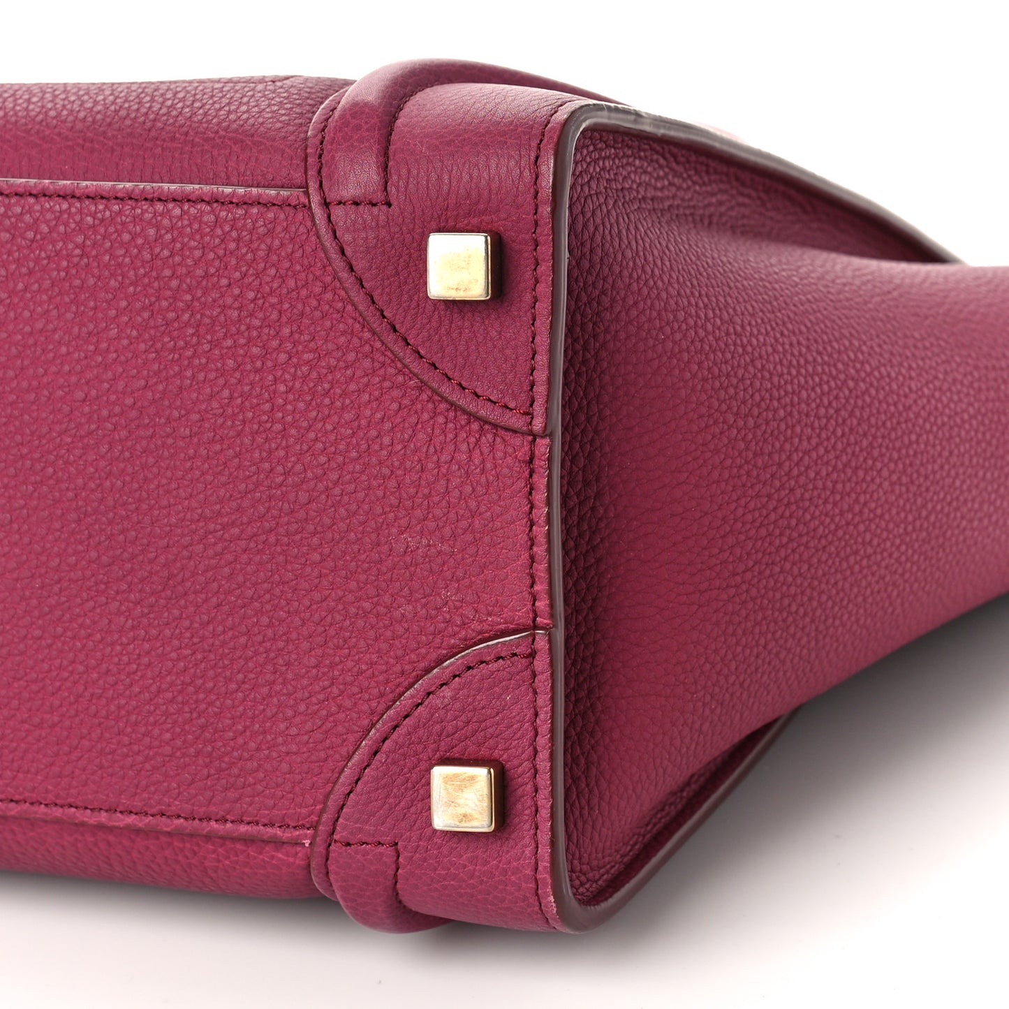 Drummed Calfskin Micro Luggage Plum