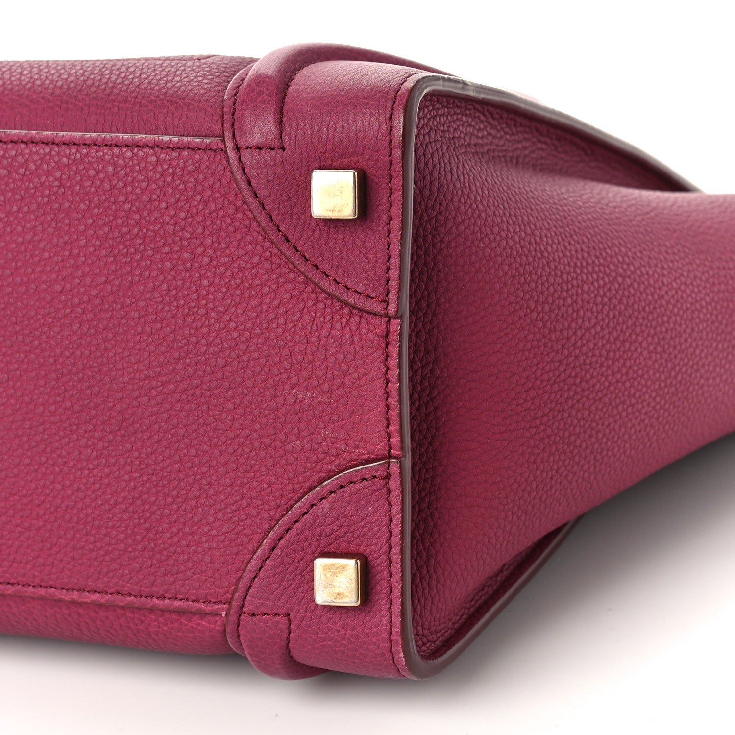 Celine Drummed Calfskin Micro Luggage Plum 7 of 11