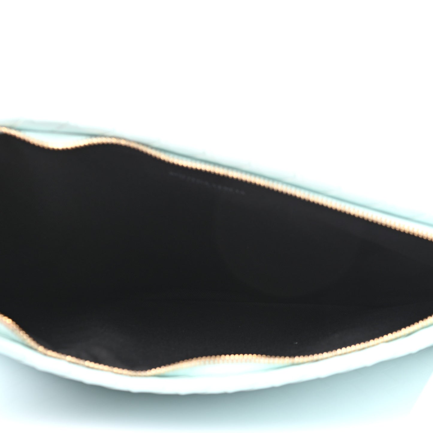 Nappa Intrecciato Large Flat Zip Pouch Spearmint