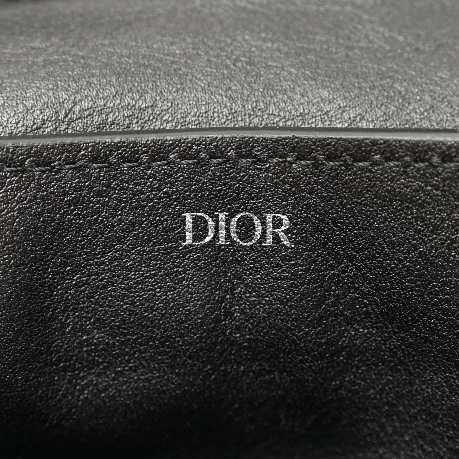 Christian Dior Grained Calfskin Oblique Saddle Wristlet Blue 6 of 11