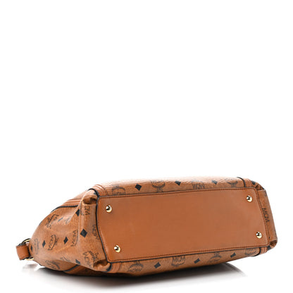 MCM Visetos Top Handle Satchel Cognac 3 of 7