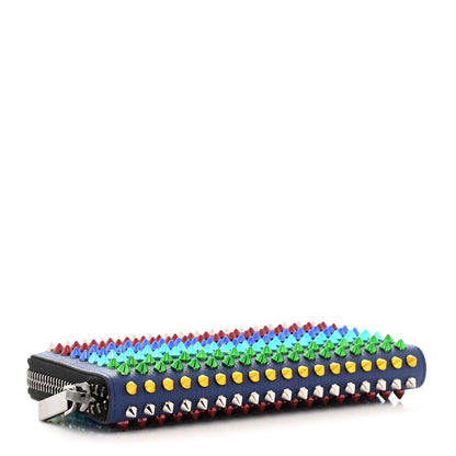 Christian Louboutin Calfskin Paris Panettone Spiked Zip Around Wallet Multicolor 4 of 8