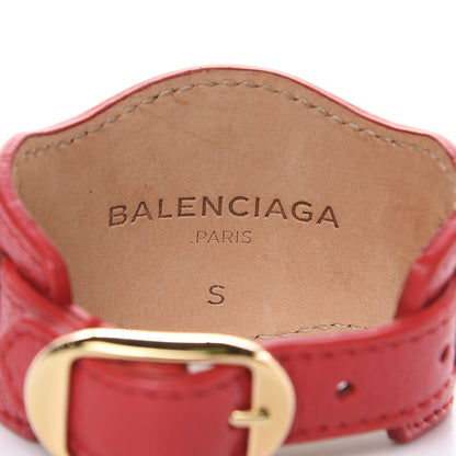 Balenciaga Chevre Gold Metallic Edge Hardware Bracelet S Rouge Grenade 4 of 6