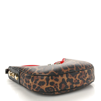 Christian Louboutin Calfskin Leopard Print Carasky Shoulder Bag Black 4 of 11