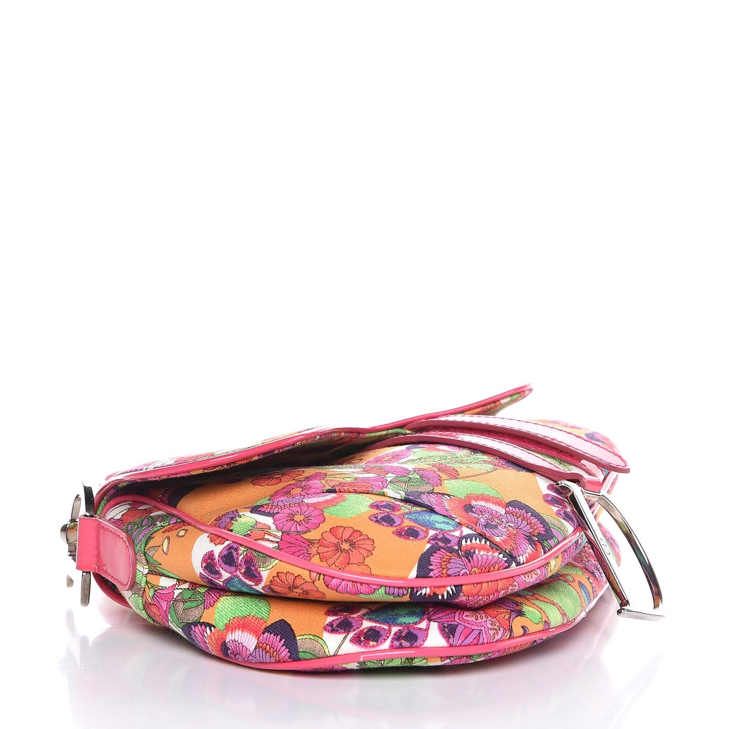 Christian Dior Canvas Floral Saddle Bag Multicolor 4 of 8