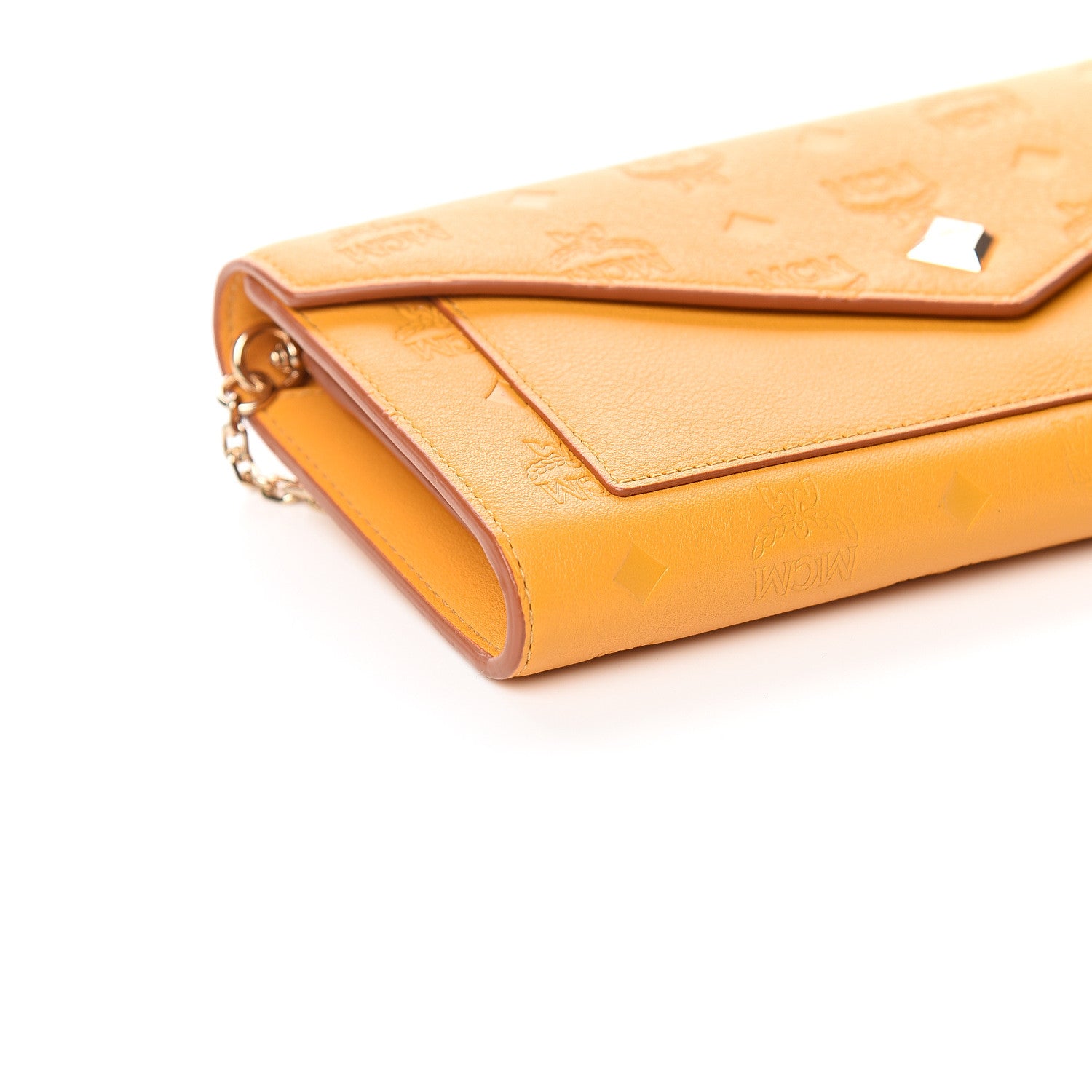 MCM Calfskin Ottomar Wallet On Chain Mango 6 of 9