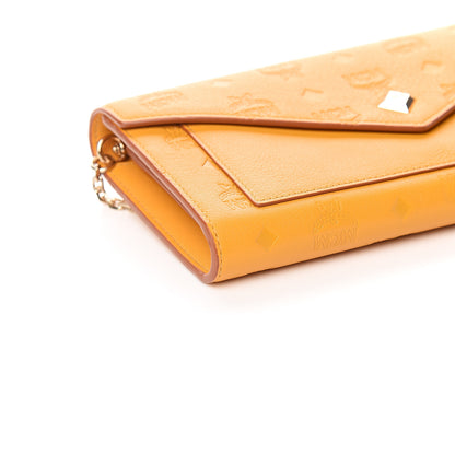 MCM Calfskin Ottomar Wallet On Chain Mango 6 of 9