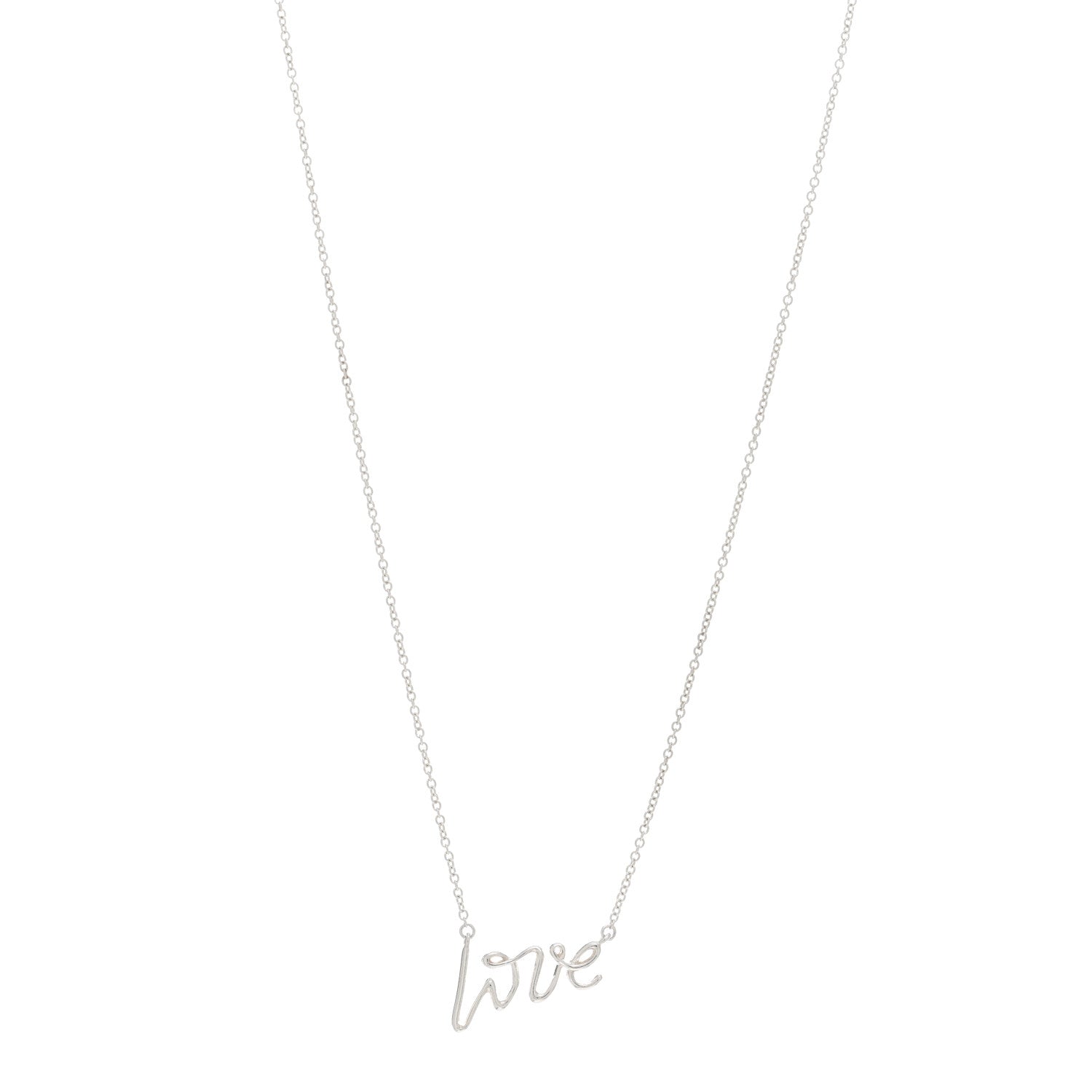 Tiffany Sterling Silver Paloma Picasso Graffiti Love Pendant Necklace 1 of 4