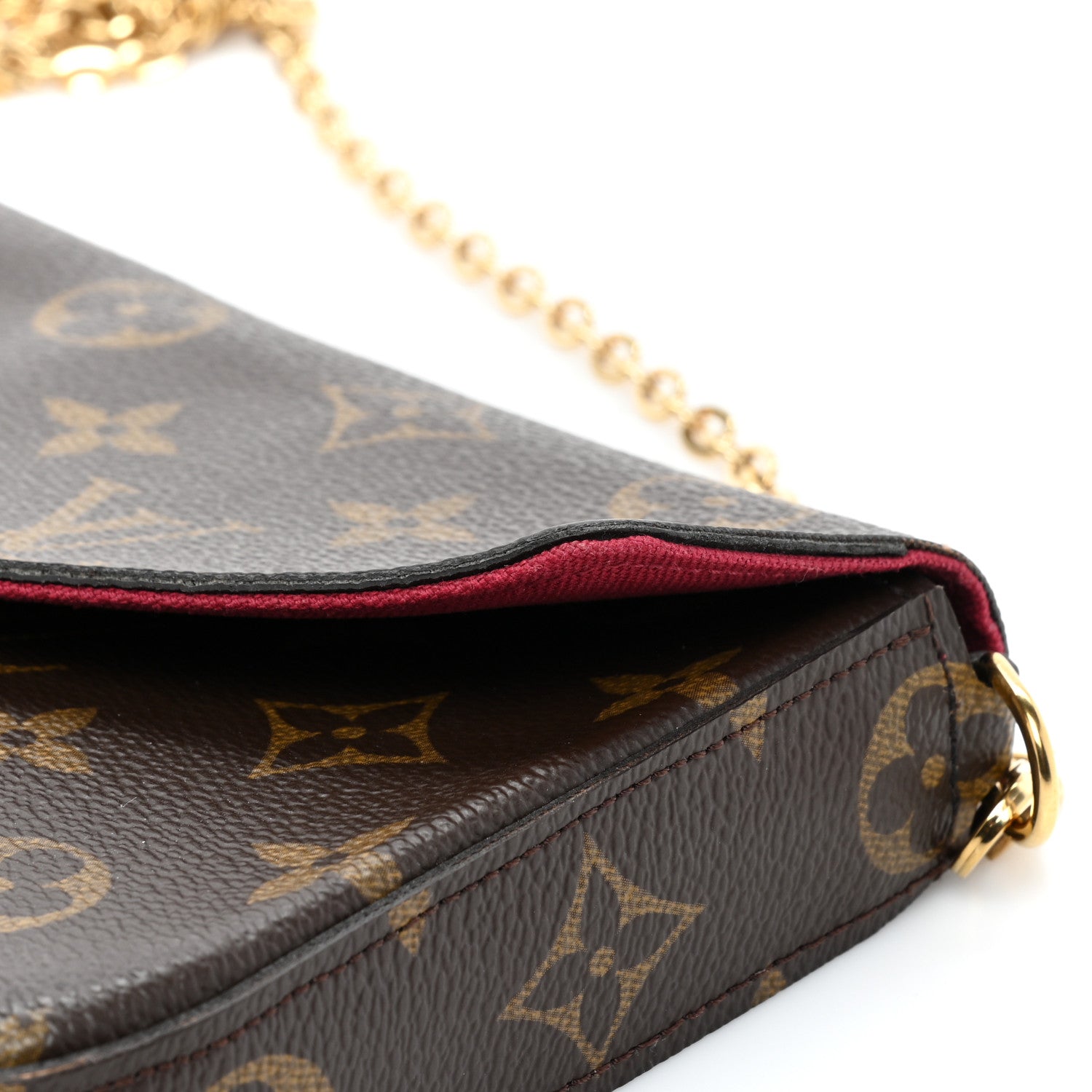 Louis Vuitton Monogram Pochette Felicie Chain Wallet Fuchsia 13 of 14