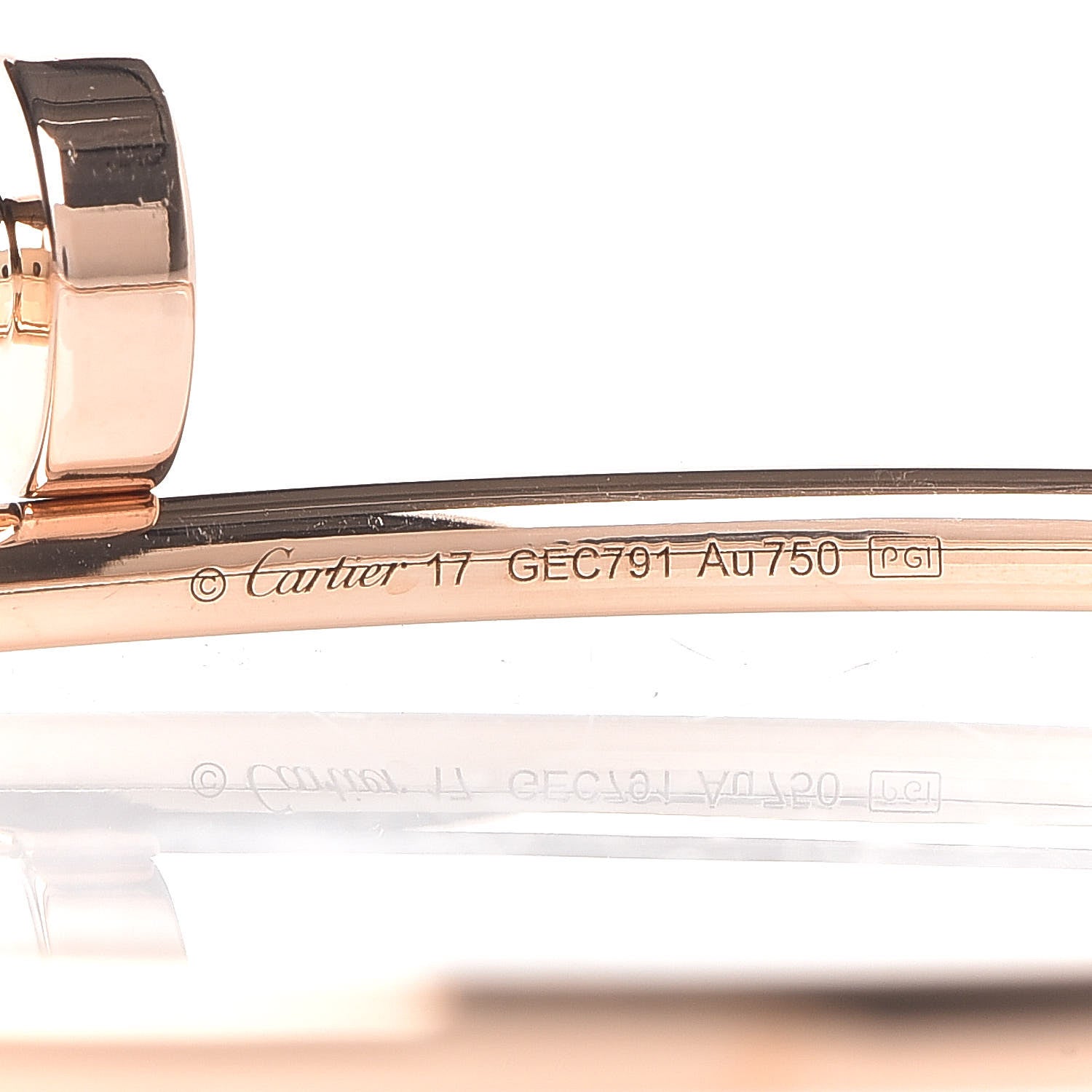 Cartier 18K Pink Gold Small Juste Un Clou Bracelet 17 4 of 5