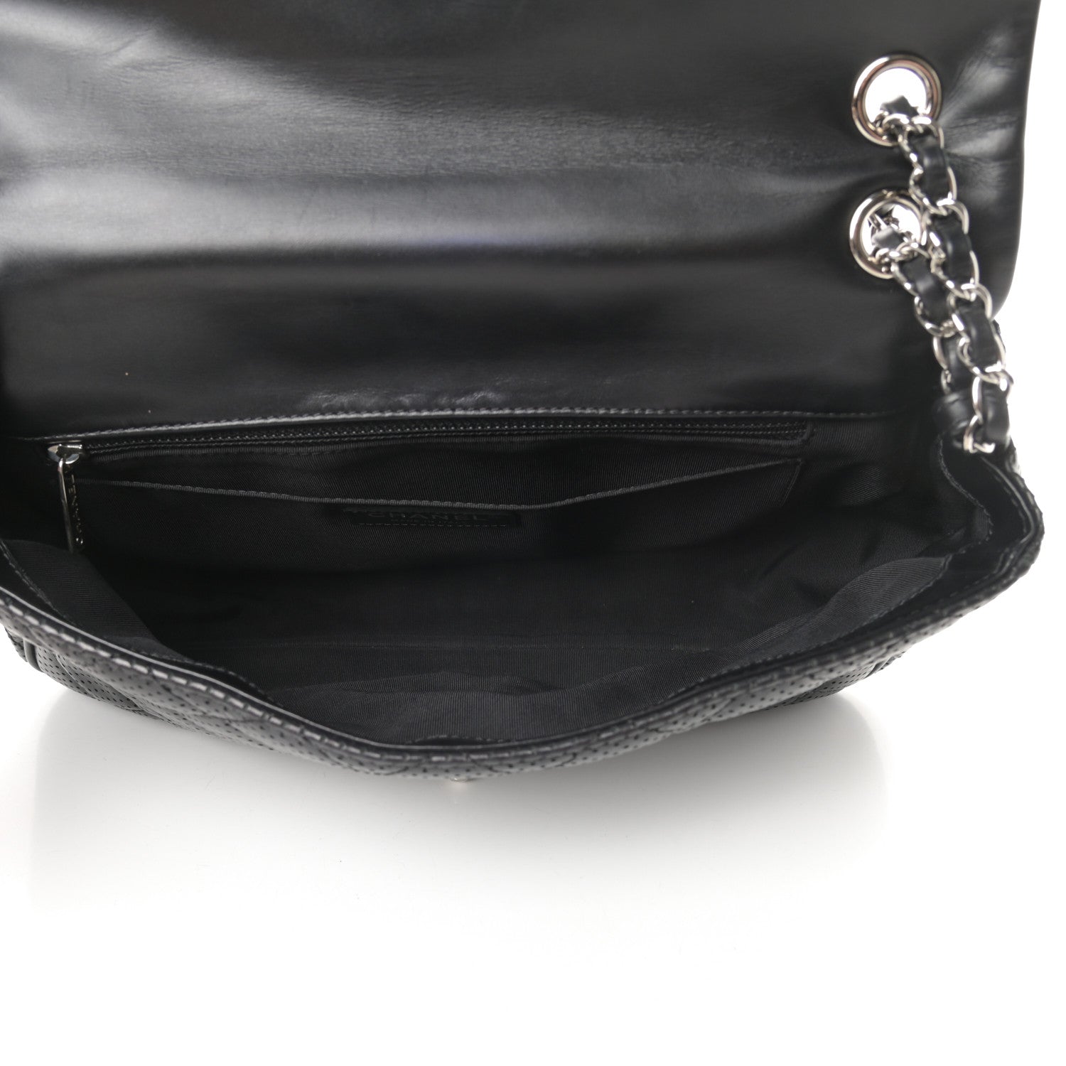 Chanel Lambskin Perforated Jumbo Punch Flap Black 5 of 13
